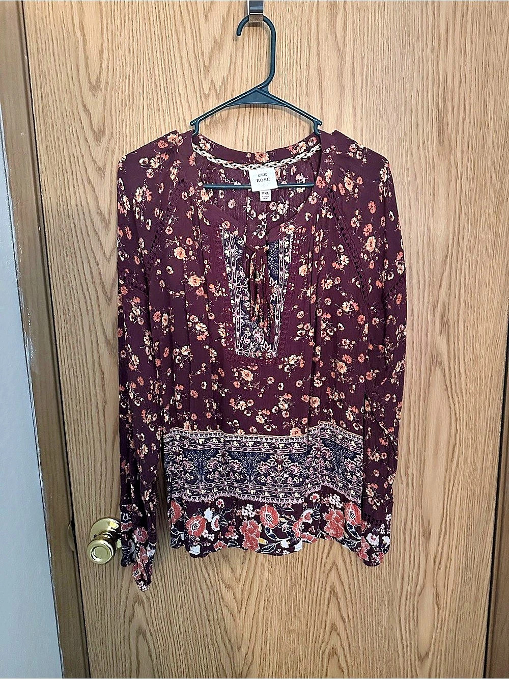 Knox Rose Floral Blouse in Purple & Pink Size XXL Like New